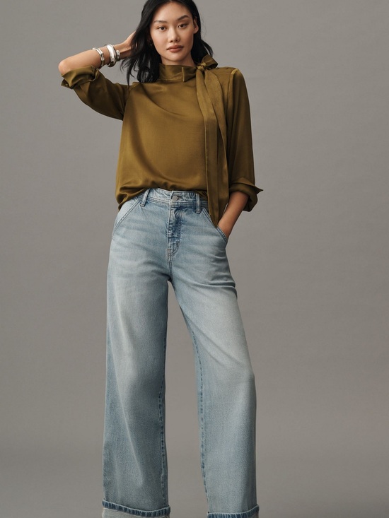 Pilcro Denim - Pilcro by Anthropologie Mason High-Rise Wide Leg Relaxed Gaucho Ankle Jeans